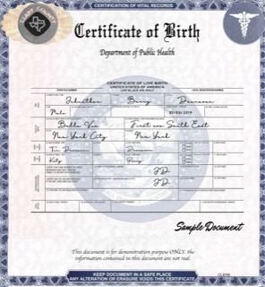 Birth certificate